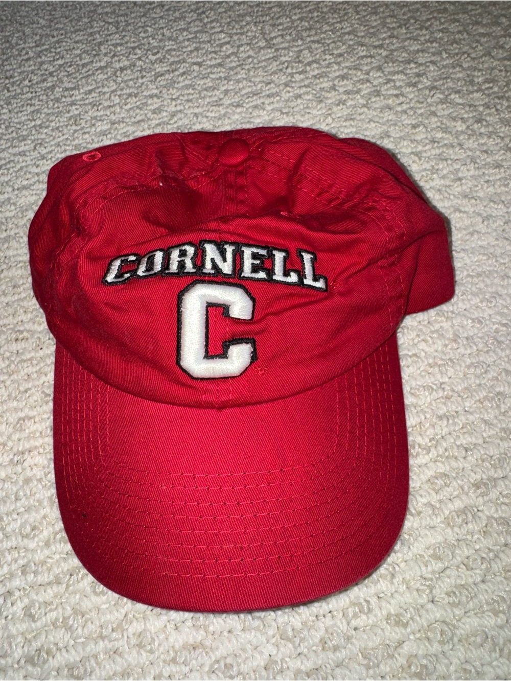 Cornell Red Baseball Cap with Embroidered C